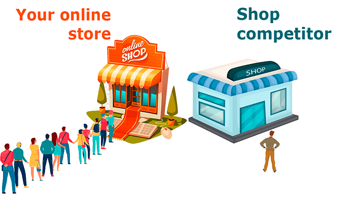 Comparison of the number of customers of your store and your competitor's store