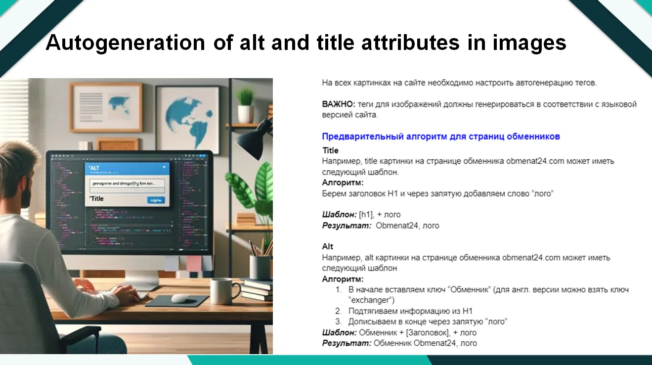 Auto-generation of alt and title attributes in images