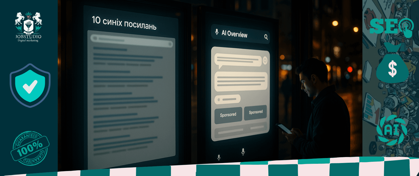 Розмовний пошук: користувач ставить запитання чату на смартфоні