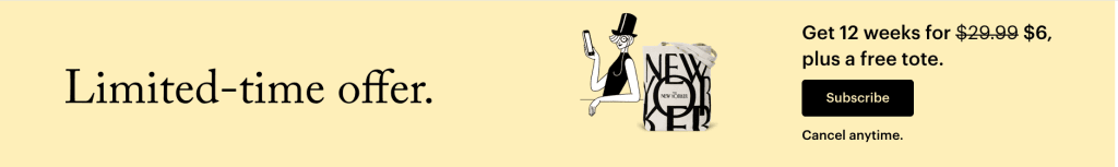 Пример баннерной рекламы new yorker