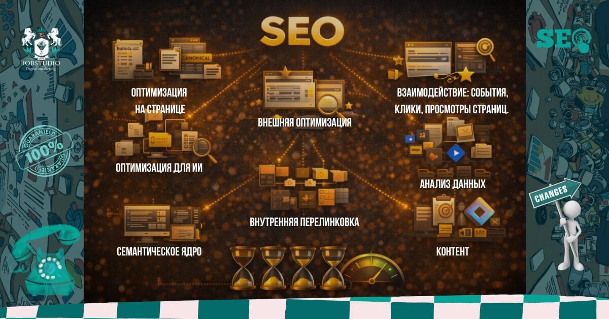 SEO-команда проверяет решения: задачи под контролем, риски сразу выделяются, ошибки не проходят