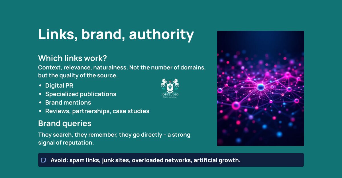 Links, brand, and mentions as factors influencing a website’s authority in Google without buying any links