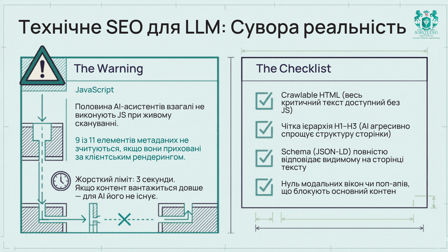 Технічне SEO для LLM. Інфографіка