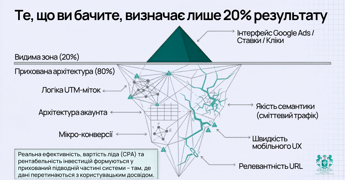 Те, шо ви бачите, визначає лише 20% результату. Інфографіка