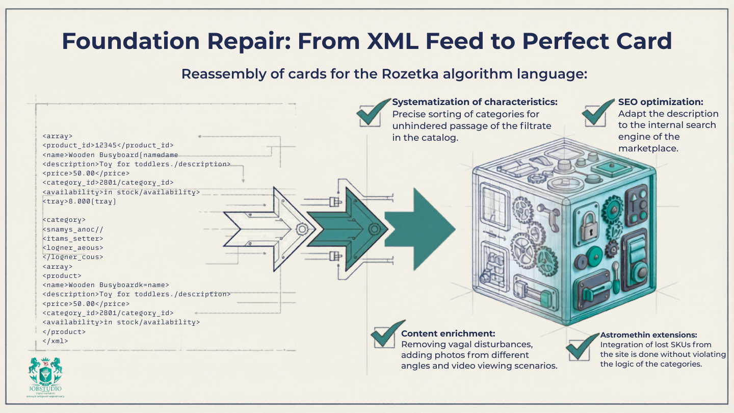 Product Card Redesign. Infographic.