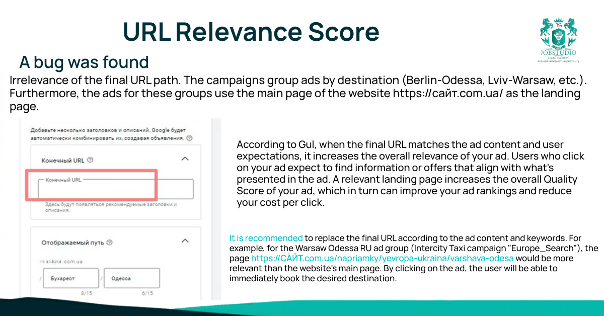 Assessing the relevance of a URL