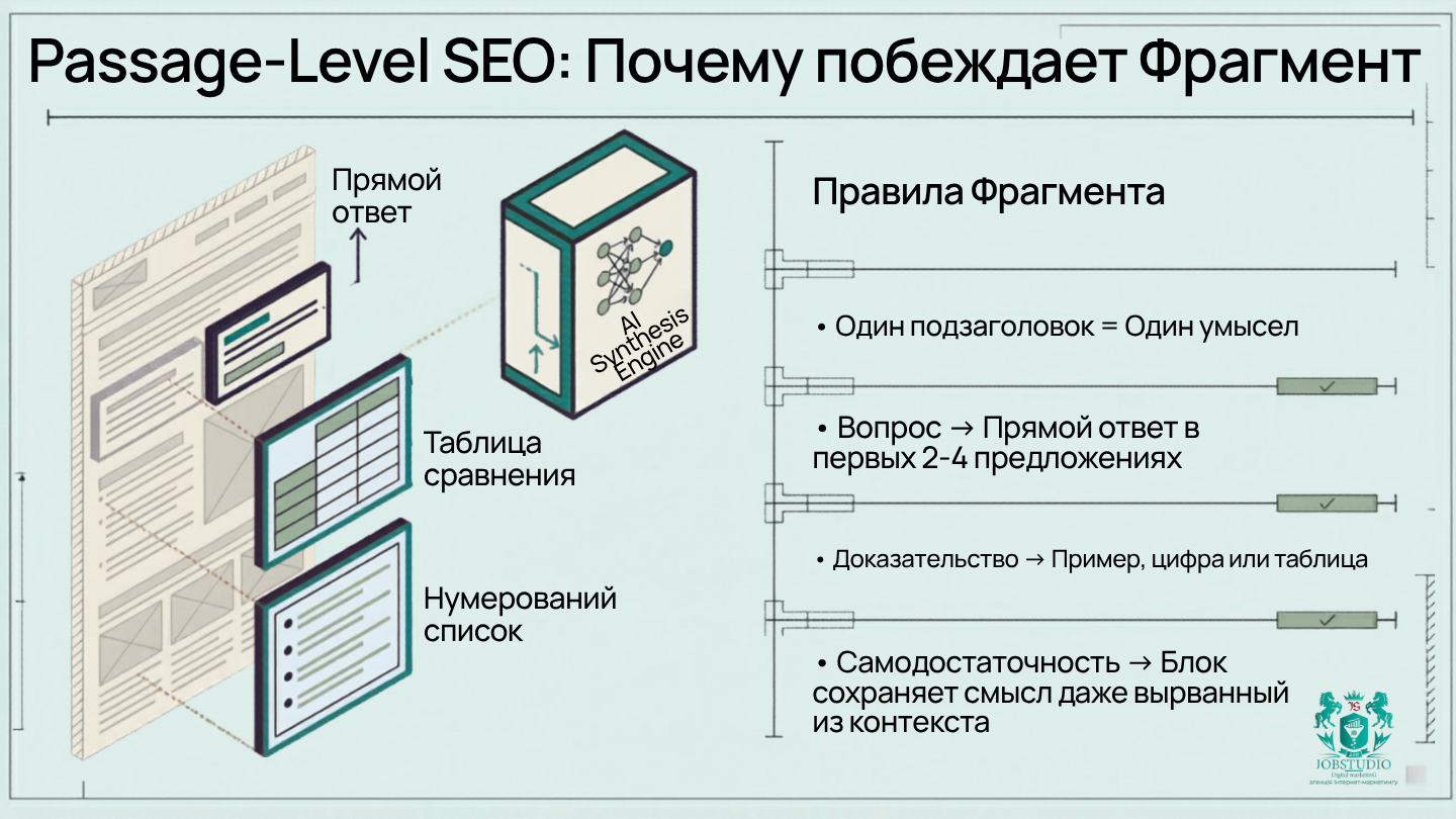 SEO на уровне страниц. Почему фрагмент побеждает. Инфографика