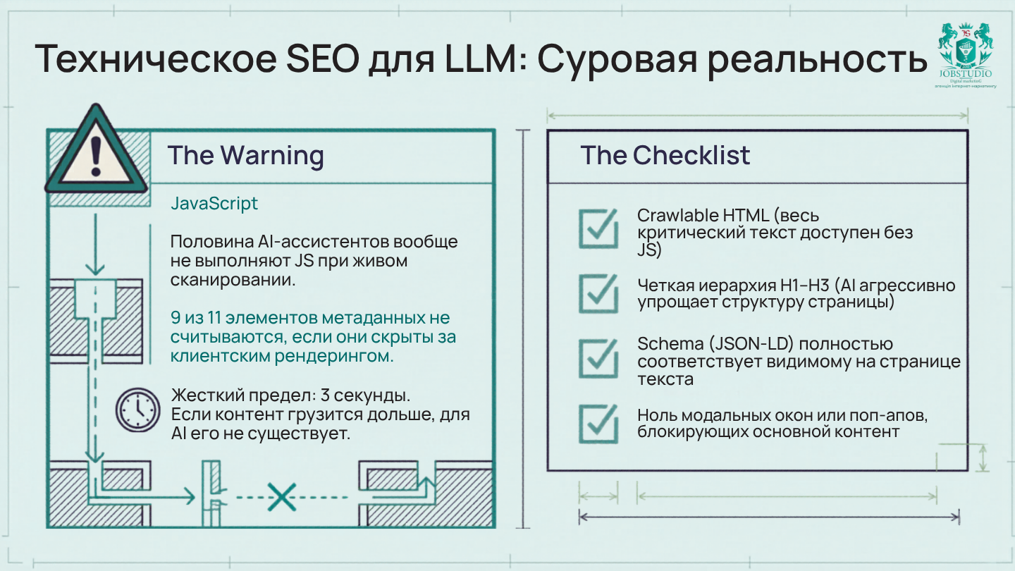 Техническое SEO для LLM. Инфографика
