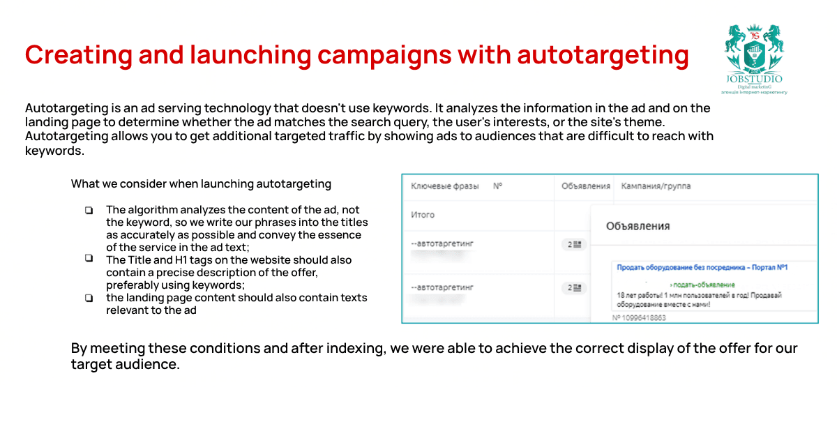 Creating and launching an auto-targeting campaign