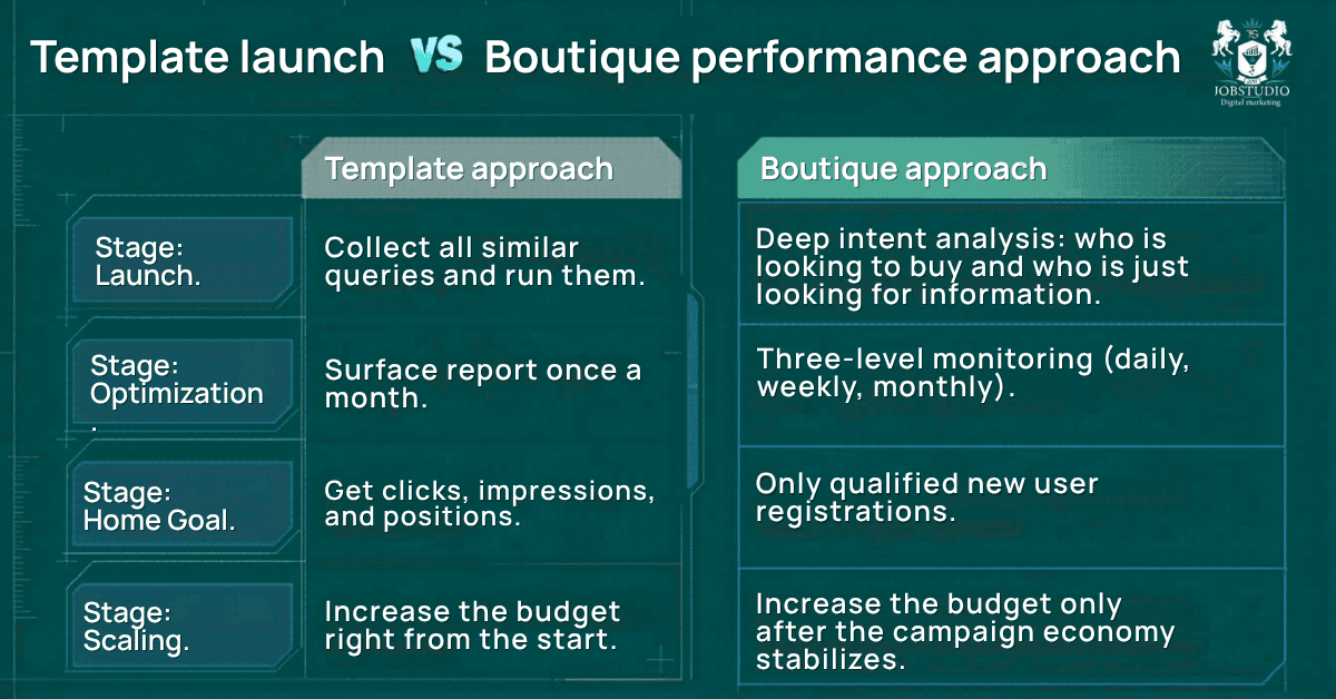 Our key advantages over a cookie-cutter launch. Infographic