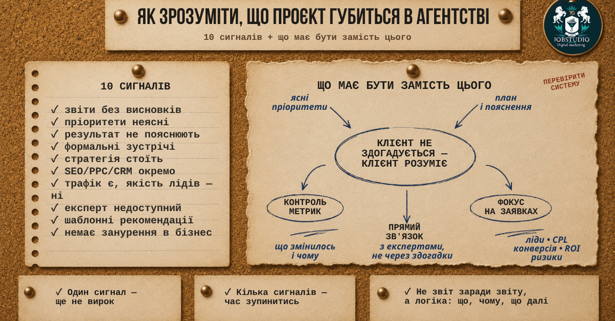 Як зрозуміти що проект губиться в агентстві