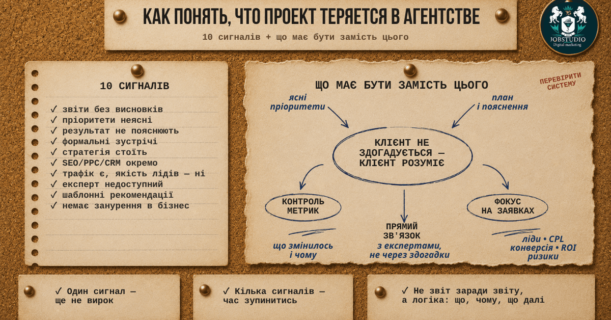 Как понять, что проект теряется в агентстве