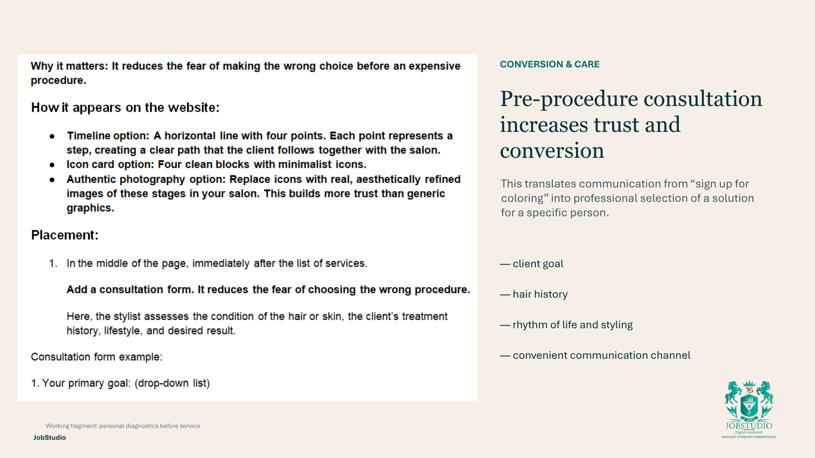 A pre-procedure consultation builds trust and increases conversion rates