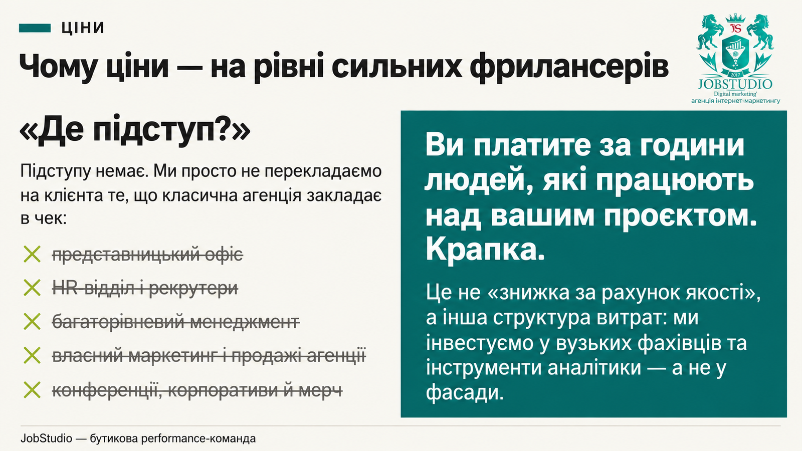 Чому наші ціни — на рівні сильних фрилансерів (і де підступ)