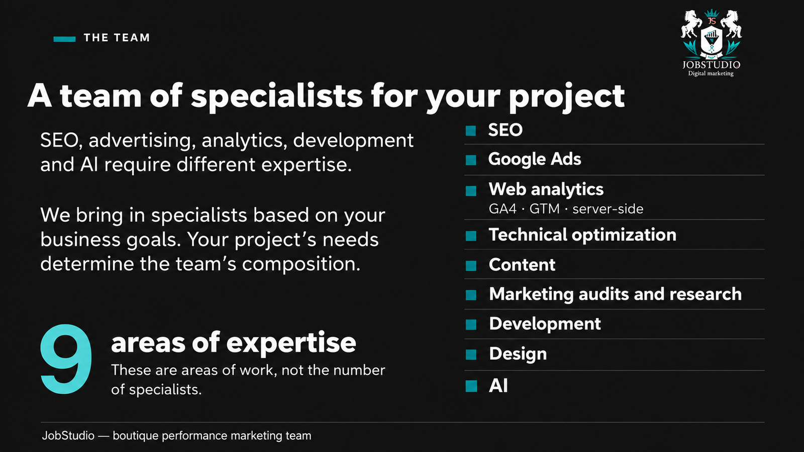 9 areas of expertise